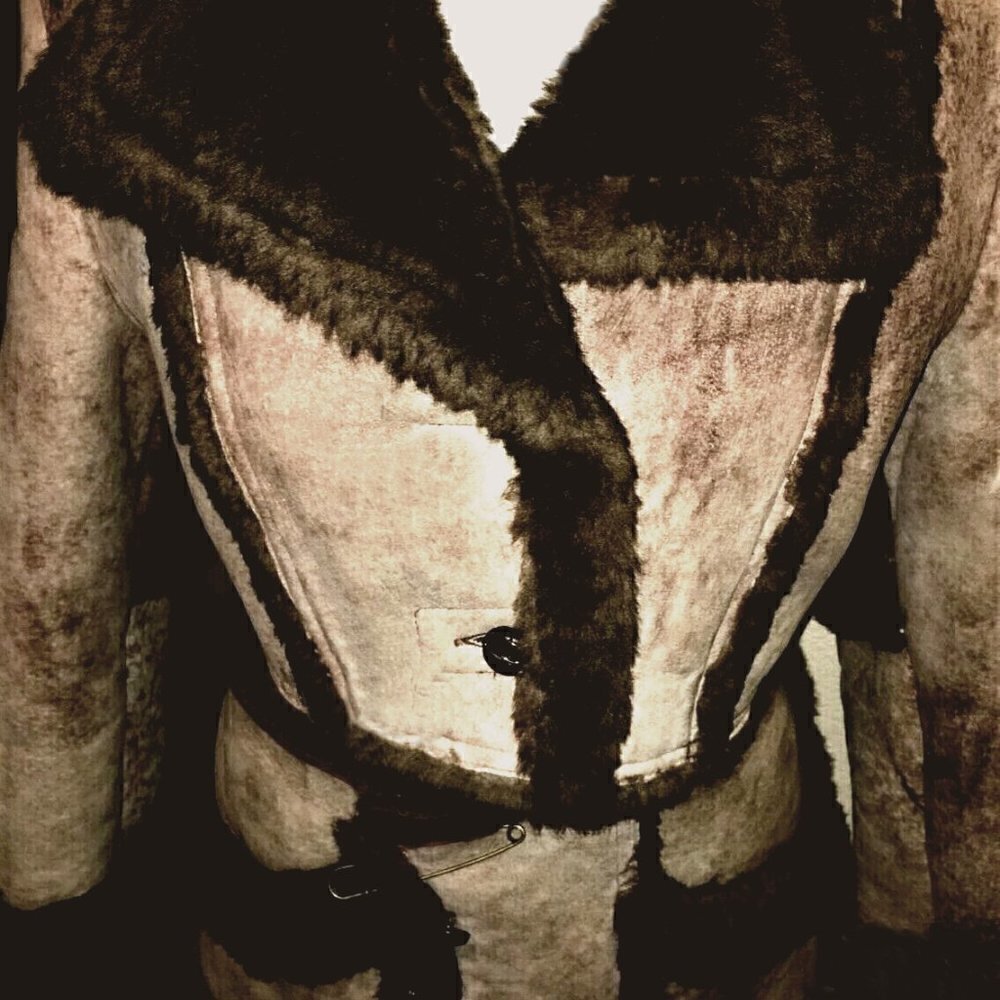 Shearling Fur Coat & Wrap Kilt/Skirt 1 of kind